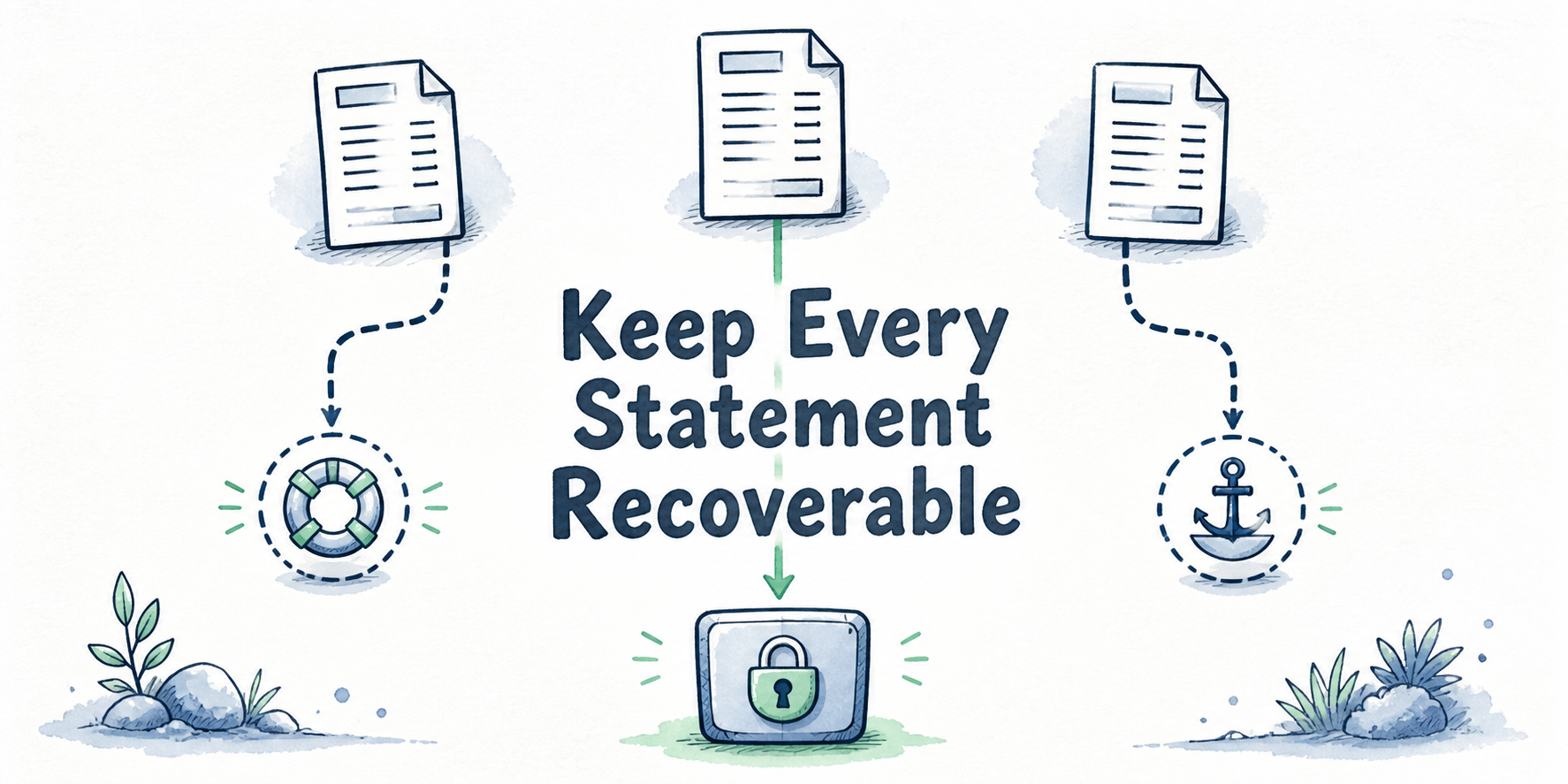 One bank statement stays tethered to its saved job and result while neighboring files follow separate recovery paths.