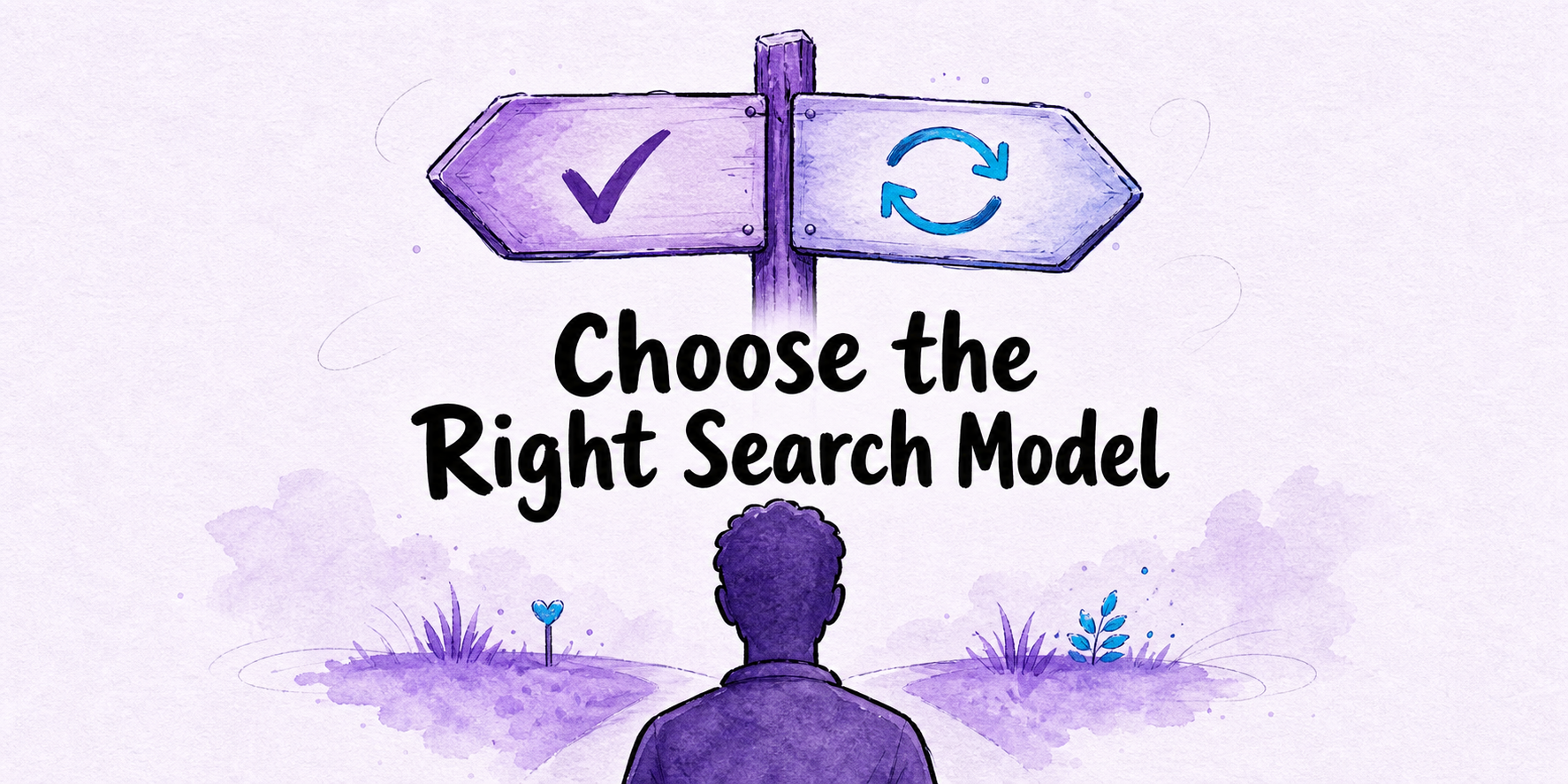 Hand-drawn editorial illustration for Which Dating-Profile Search Model Fits Your Situation?