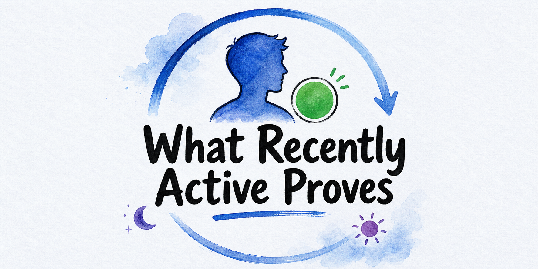 Hand-drawn editorial illustration for Tinder Recently Active Meaning: What the Label Proves