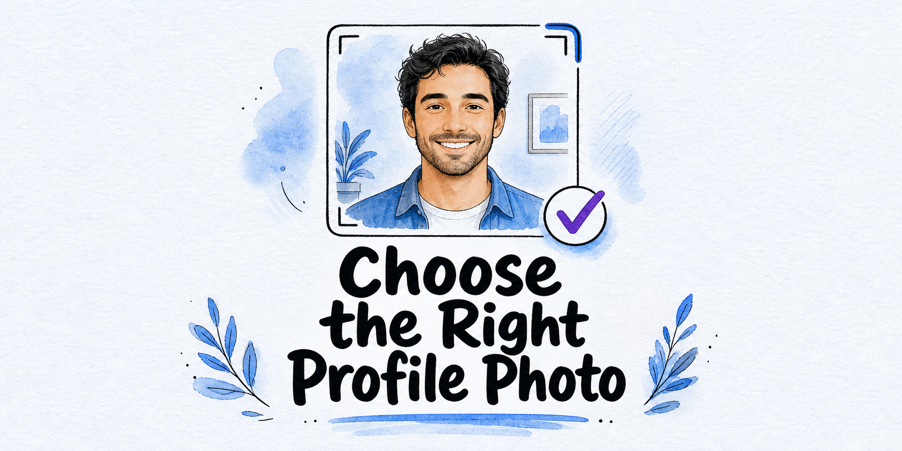 Hand-drawn editorial illustration for How to Prepare a Photo for a Dating Profile Search