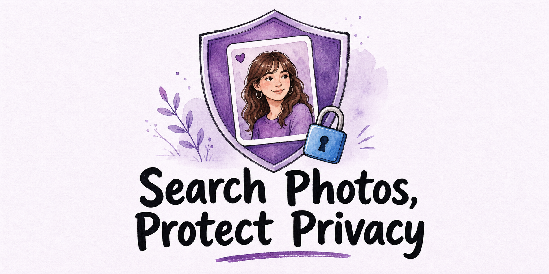 Hand-drawn editorial illustration for Is a Dating Profile Photo Search Private and Safe?
