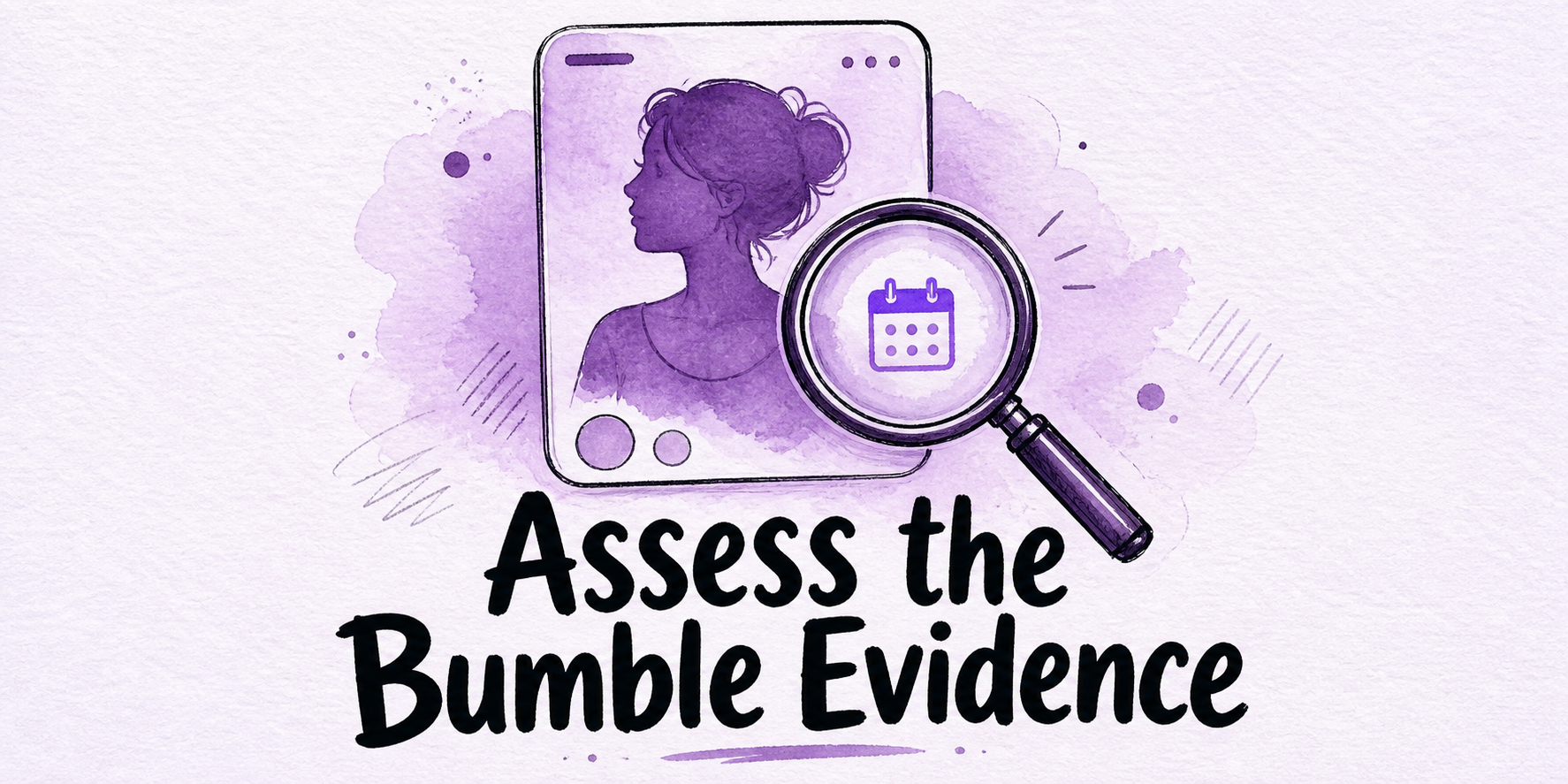Hand-drawn editorial illustration for Girlfriend Still Active on Bumble? Assess What You Saw