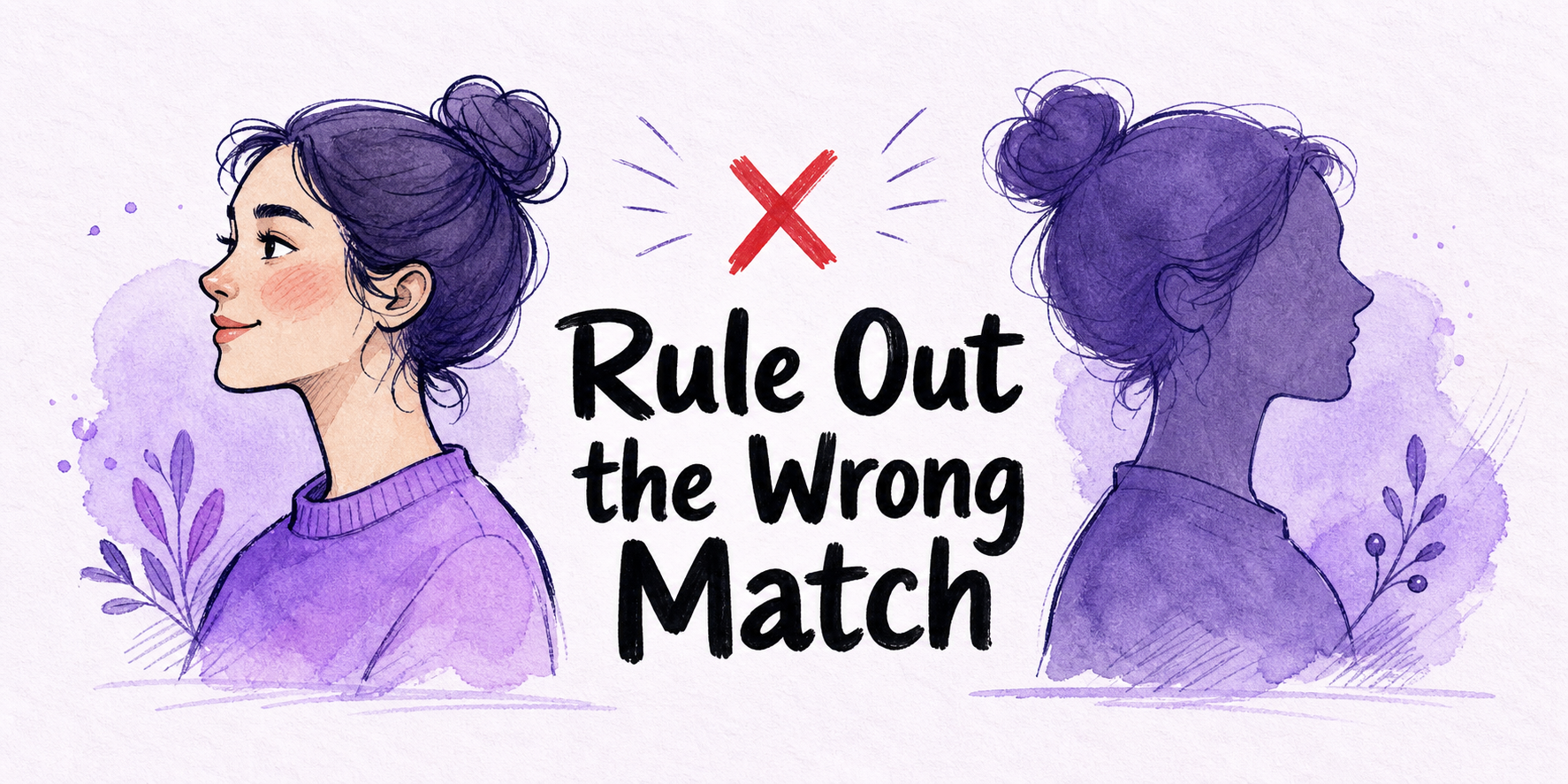 Hand-drawn editorial illustration for How to Rule Out a Wrong Grindr Profile Match